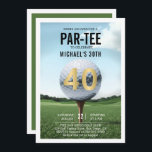 Golf Golfer Golfing Modern Men 40th Birthday Invitation<br><div class="desc">40th birthday ideas for men: a golf themed 40th birthday party invitation for him, featuring an illustration of a golf ball in an extreme close-up view, on a golf course background. A modern, elegant 40th birthday party invitation for your husband, boyfriend, partner, grandpa, uncle etc. who loves golfing and /...</div>