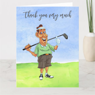 Golf Golfer Thank you card for golfer 