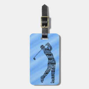 Golf Golfer Typography Luggage Tag Template