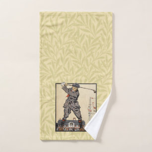 Golf Golfer Vintage Antique Golfing Bath Towel Set