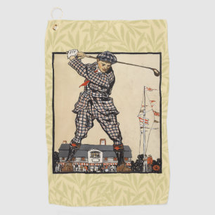 Golf Golfer Vintage Antique Golfing Golf Towel