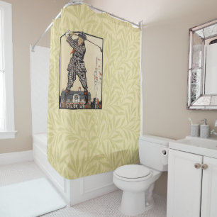 Golf Golfer Vintage Antique Golfing Shower Curtain