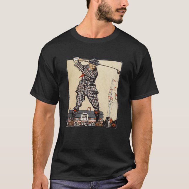 Golf Golfer Vintage Antique Golfing T-Shirt (Front)