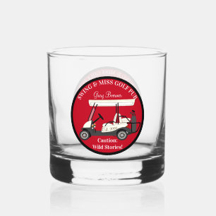 Golf Golfing Cart Whisky Rocks Drinkware Set Whiskey Glass