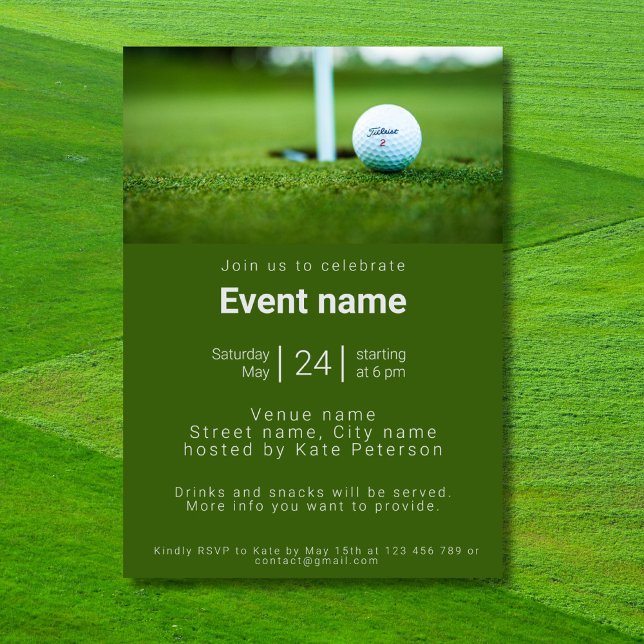 Golf golfing club golfer event birthday Invitation (Creator Uploaded)