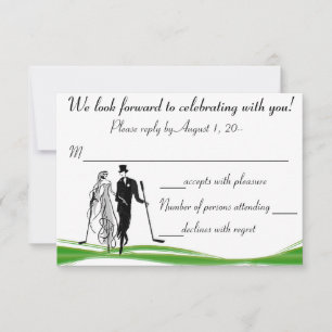 Golf / Golfing Couple RSVP Reply Card