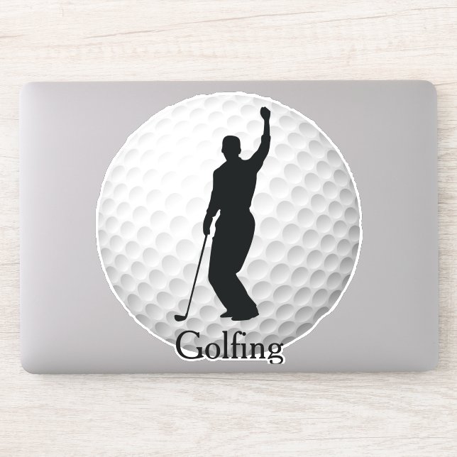 Golf Golfing Golf Ball Design Contour Sticker (Computer)
