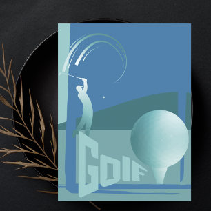 Golf golfing golfer Golf club resort greeting  Postcard