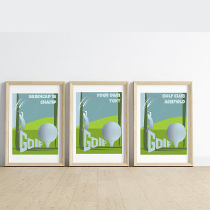 Golf golfing golfer Golf club text wall art