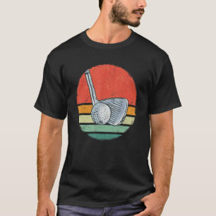 Golf Golfing Golfer Pitch Par Retro Sunset T-Shirt