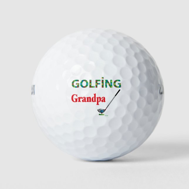GOLF - GOLFING GRANDPA, Cool Golf Balls (Front)
