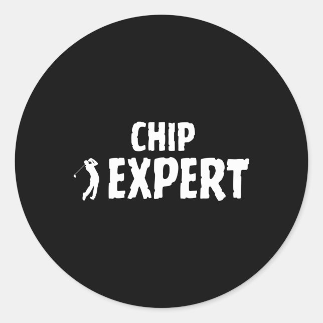 Golf Golfing Terminology Chip Shot Swing Expert Classic Round Sticker (Front)