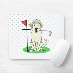Golf Golfing Yellow Lab Labrador Retriever Dog Mouse Mat