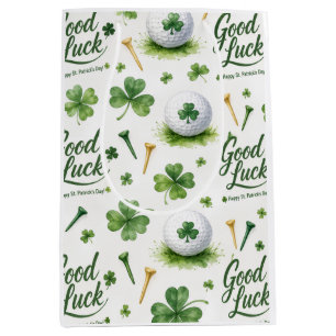 Golf Good Luck with shamrock St. Patrick's Day Medium Gift Bag