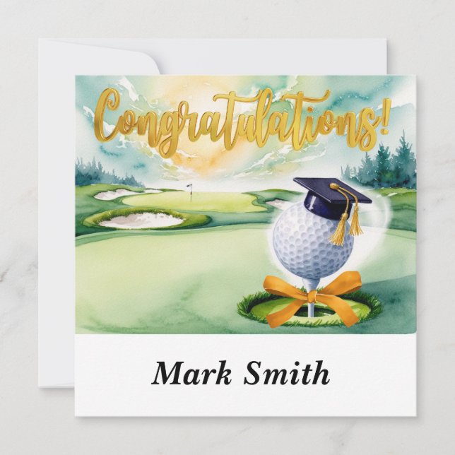 "Golf Graduation Card – Congratulations Graduate!" (Front)