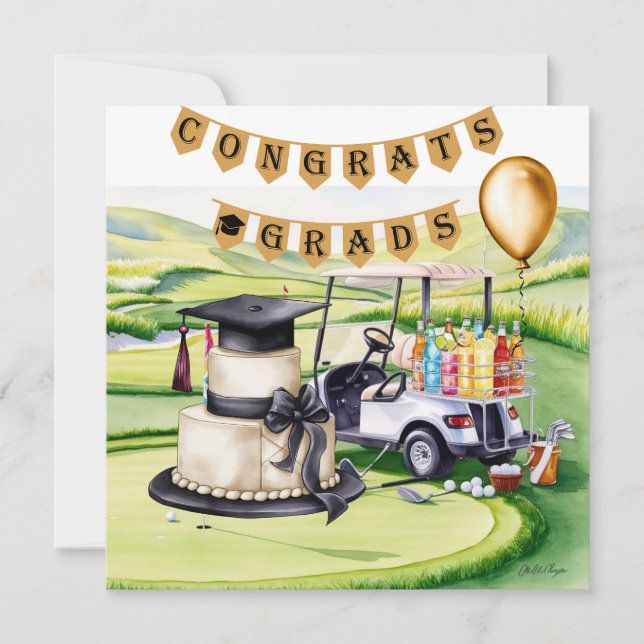 "Golf Graduation Card – Congratulations Graduate!" (Front)