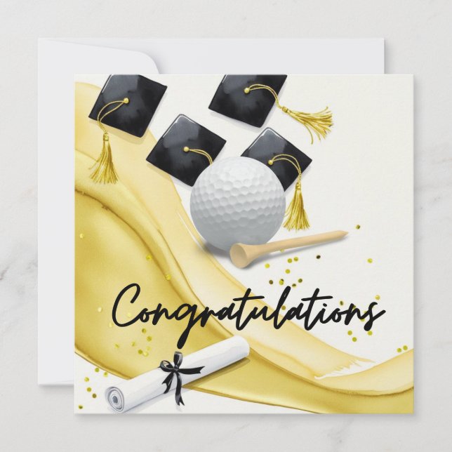 "Golf Graduation Card – Congratulations Graduate!" (Front)
