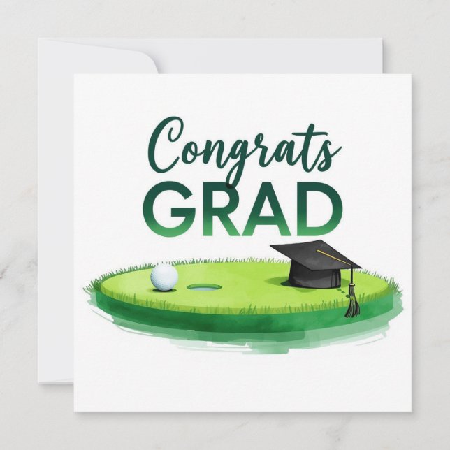Golf Graduation Congratulations on Par for golfer  Card (Front)