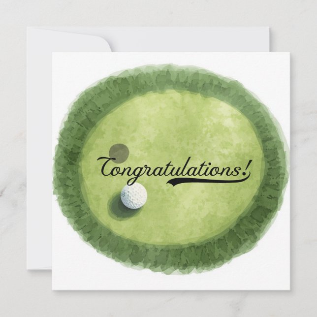 Golf Graduation Congratulations on Par for golfer  Card (Front)