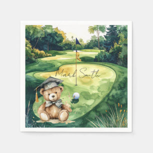 Golf Graduation Congratulations on putting green Napkin