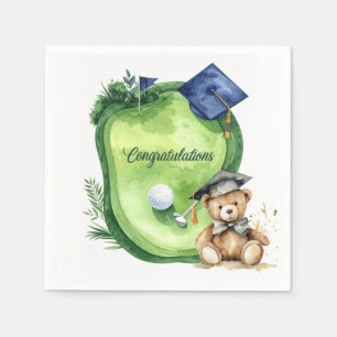 Golf Graduation Congratulations on putting green Napkin