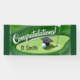 Golf Graduation Congratulations Party on green Banner