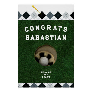 Golf Graduation Congratulations Poster