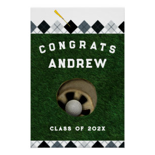 Golf Graduation Congratulations Poster