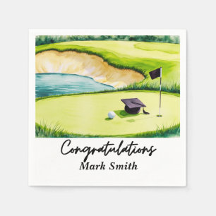 Golf Graduation for golfer on golf course  Napkin