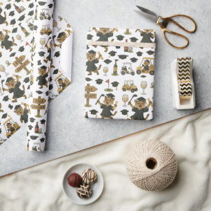Golf Graduation themed for Cat Lover Golfer Wrapping Paper