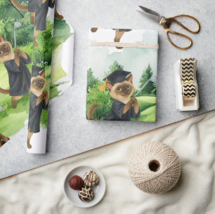 Golf Graduation themed for Cat Lover Golfer Wrapping Paper