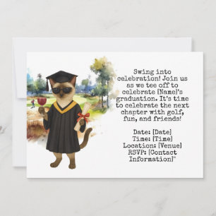 Golf Graduation themed  Invitation