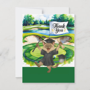 Golf Graduation themed thank you  Postcard