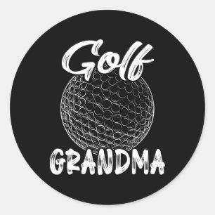 Golf Grandma Women Golfer Golf Ball Player Family Classic Round Sticker