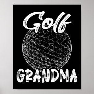 Golf Grandma Women Golfer Golf Ball Player Family Poster