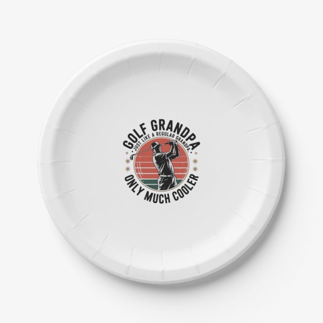 Golf Grandpa Just Like a Regular GrandpA (2) Paper Plate (Front)