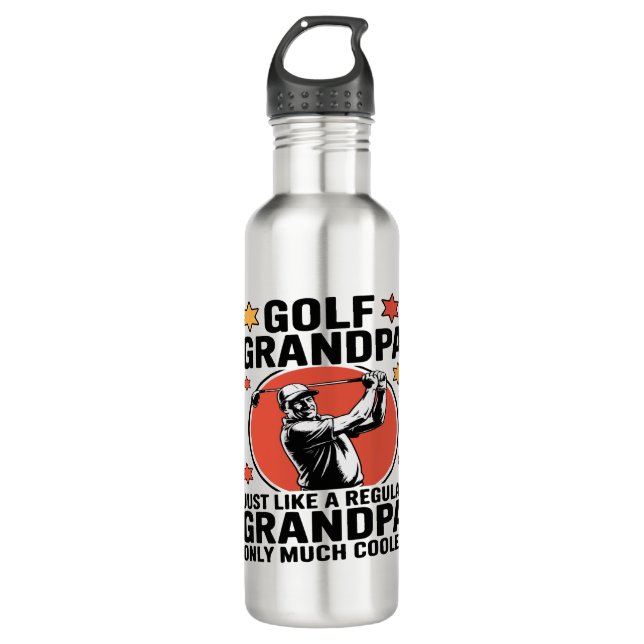 Golf Grandpa Just Like a Regular Grandpa 710 Ml Water Bottle (Front)
