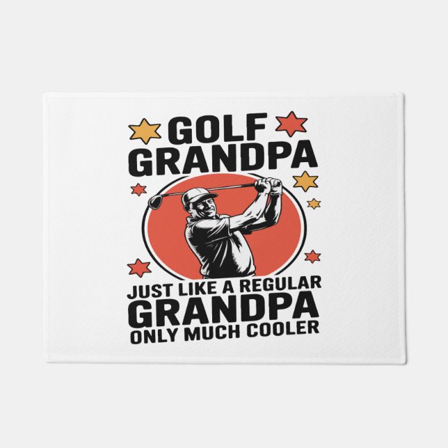 Golf Grandpa Just Like a Regular Grandpa Doormat (Front)
