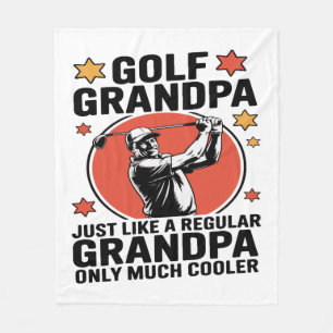 Golf Grandpa Just Like a Regular Grandpa Fleece Blanket