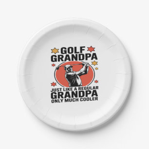Golf Grandpa Just Like a Regular Grandpa Paper Plate