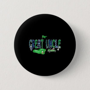 Golf Great Uncle Hole In One Golf 1st Birthday Boy 6 Cm Round Badge