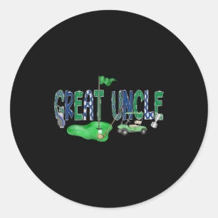 Golf Great Uncle Hole One Classic Round Sticker