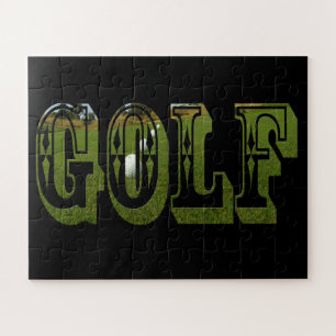 Golf Green Dimensional Word With Balls, Jigsaw Puzzle
