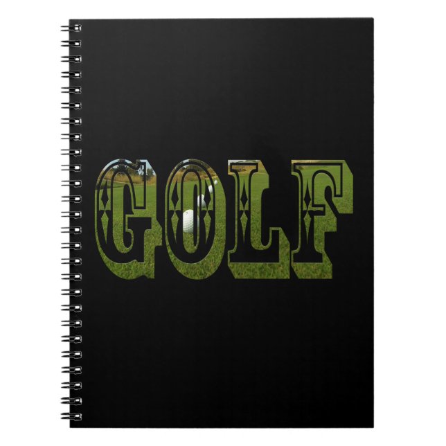 Golf Green Dimensional Word With Balls, Notebook (Front)