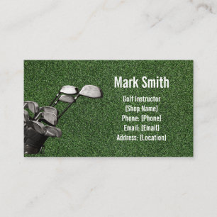 Golf green grass business card