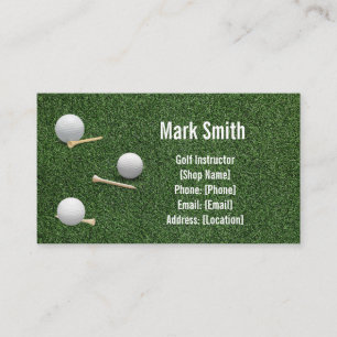 Golf green grass business card