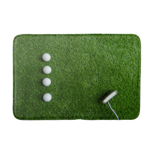 Golf Green grass with golf balls Bath Mat