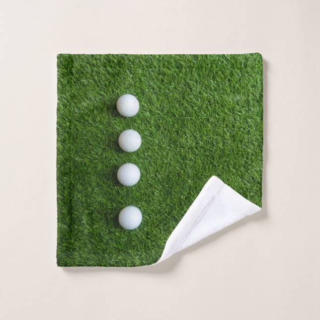 Golf Green grass with golf balls Bath Towel Set (Wash Cloth)