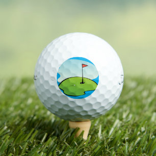 Golf Green Hole In One Flag Balls