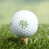 Golf green monogram name initial golf balls